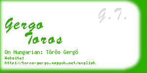 gergo toros business card